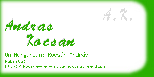 andras kocsan business card